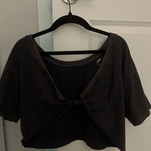 aerie black tie top